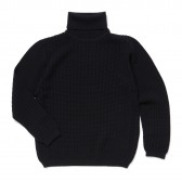 UNIVERSAL PRODUCTS-WAFFLE TURTLE NECK KNIT - Navy