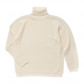 UNIVERSAL PRODUCTS-WAFFLE TURTLE NECK KNIT - White