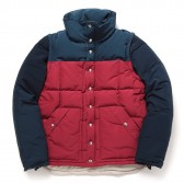 MOUNTAIN RESEARCH-Puff Vest - Red × Blue + Padded Sleeves - Navy