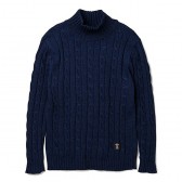 BEDWIN-HI-NECK INDIGO CABLE SWEATER 「KO-KO」 - Indigo