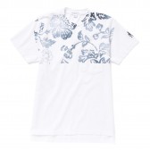 ENGINEERED GARMENTS-Printed Cross Crew Neck T-shirt - Floral - White