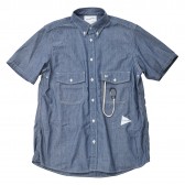 and wander-dungaree short sleeve shirt (M) - Blue