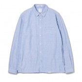 BEDWIN-L/S SIDE POCKET OX SHIRT 「SHAW」 - Sax