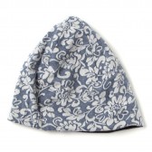 ENGINEERED GARMENTS-Reversible Beanie Cap - Floral Jacquard French Terry - Navy