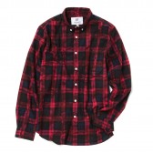 HABANOS-TARTAN SHADOW CAMO BD SHIRTS - Red Tartan