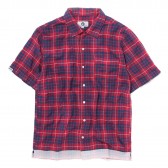GOODENOUGH-EDGE LINE CHECK S:S SHIRT - Red