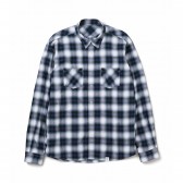 BEDWIN-L:S OMBRE CHECK SHIRT FD 「LUDWIG」 - Green