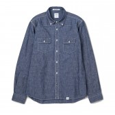 BEDWIN-L:S B.D WESTERN CHAMBRAY SHIRT 「PORK」 - Indigo