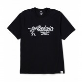 BEDWIN-S:S C-NECK PRINT T 「DEITCH」 - Black