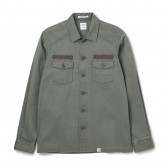 BEDWIN-L:S MILITARY SHIRT 「CLIFF」 - Olive