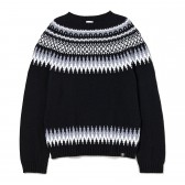 BEDWIN-C-NECK NORDIC JAQUARD KNIT 「DANNY」 - Black