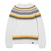 BEDWIN-C-NECK NORDIC JAQUARD KNIT 「DANNY」 - White