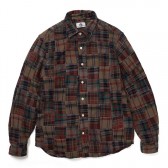 GOODENOUGH-FLANNEL PATCHWORK SHIRT - Charcoal