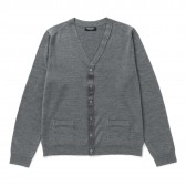 Meticulous Knitwear-Woodstock Cardigan - Solid : Reversed - Grey