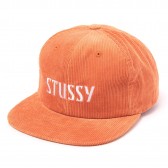 STUSSY-Cord White Leather Strapback - Red