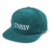 STUSSY-Cord White Leather Strapback - Teal