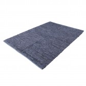 INDIA FLAG RG-160244 RECYCLE LEATHER RUG 150×200 - Navy