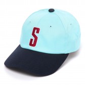STUSSY-Kids Vintage S Logo Cap - Blue