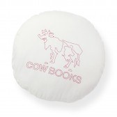 COW BOOKS-Circle Cushion - White