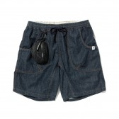 and wander-dry denim easy shorts pants (M) - Navy