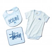 STUSSY-Basic Stussy Baby Gift Set - Lt Blue