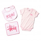STUSSY-Basic Stussy Baby Gift Set - Lt Pink