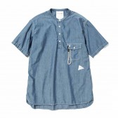 and wander-PL dungaree short sleeve over shirt (M) - Blue