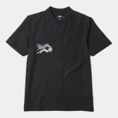 STUSSY-Garage Knit Collar Shirt - Black