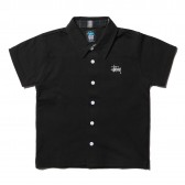STUSSY-Kids Plaid Pique Shirt - Black