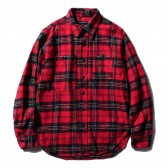 ENGINEERED GARMENTS-Work Shirt - Plaid Flannel - Red : Black