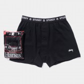 STUSSY-Hanes 2 Pieces Knit Trunks - Black