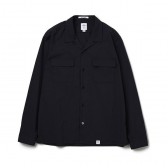 BEDWIN-L:S OPEN COLLAR STRETCH SHIRTS 「ROGERS」 - Black