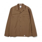 BEDWIN-L:S OPEN COLLAR STRETCH SHIRTS 「ROGERS」 - Camel