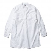 ENGINEERED GARMENTS-Banded Collar Long Shirt - Cotton Oxford - White