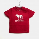 COW BOOKS-Kids Tshirt - Red × Ivory