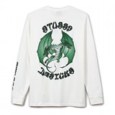 STUSSY-Double Dragon P Dyed PKT LS Tee - Natural