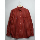 MOUNTAIN RESEARCH-B.D. - 動物刺繍 Cotton Broad Check - Red