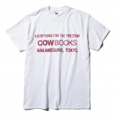 COW BOOKS-Men's T-shirts (Logo) - White × Red