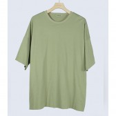AURALEE-HIGH GAUGE DOUBLE CLOTH TEE - Khaki Green