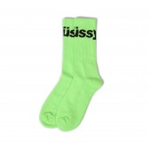 STUSSY-Jacquard Logo Socks - Bright Green