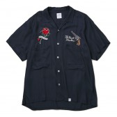 BEDWIN-S:S OPEN COLLAR SOUVENIR SHIRT 「MARSHALL」 - Black