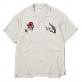 BEDWIN-S:S OPEN COLLAR SOUVENIR SHIRT 「MARSHALL」 - Ivory