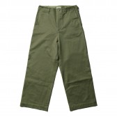 AURALEE-WASHED FINX CHINO WIDE PANTS - Olive