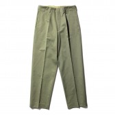 AURALEE-WASHED FINX CHINO TAPERED PANTS - Olive
