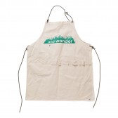 and wander-printed canvas apron - White