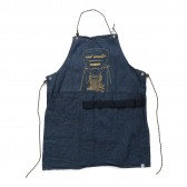 and wander-printed denim apron - Blue