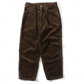 Living Concept-5POCKET WIDE CORDUROY PANTS - Brown