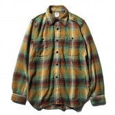 South2 West8-Work Shirt - Cotton Twill : Plaid - Olive