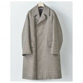 AURALEE-DOUBLE FACE CHECK LONG COAT - Hounds-Tooth Check