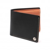 LEATHER & SILVER MOTO-2つ折り Wallet W1 - Black